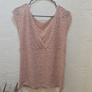 3/$10 Hotouch Pink Sleeveless Lace Top